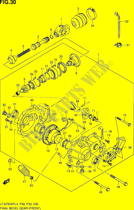 AANDRIJFAS (AVANT) voor Suzuki KINGQUAD 750 2014
