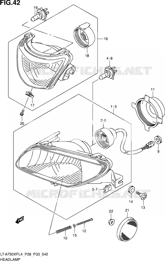 KOPLAMP (LT-A750XPZL4 P28) Suzuki QUAD 750 KINGQUAD 2014  LT-A750XP L4/LT-A750XPZ L4 (P03,P28,P33)