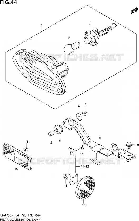 TAIL LIGHT ASSY (LT-A750XPL4 P28) Suzuki QUAD 750 KINGQUAD 2014  LT-A750XP L4/LT-A750XPZ L4 (P03,P28,P33)