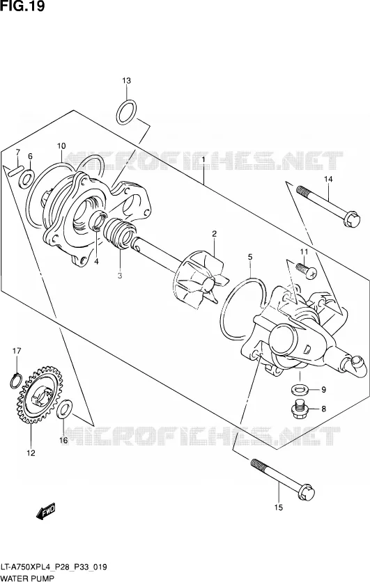 WATERPOMP Suzuki QUAD 750 KINGQUAD 2014  LT-A750XP L4/LT-A750XPZ L4 (P03,P28,P33)