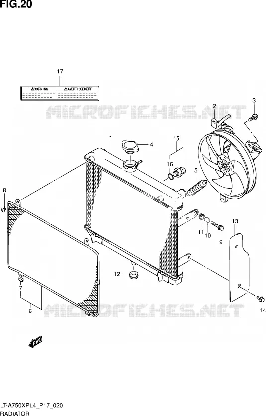 RADIATOR Suzuki QUAD 750 KINGQUAD 2014  LT-A750XP L4/LT-A750XPZ L4 (P17)
