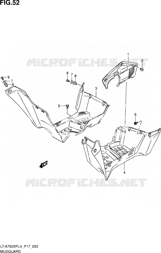 SPATBORD (LT-A750XPZL4 P17) Suzuki QUAD 750 KINGQUAD 2014  LT-A750XP L4/LT-A750XPZ L4 (P17)