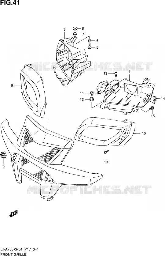 VOORBUMPER - KOPLAMPHUIS Suzuki QUAD 750 KINGQUAD 2014  LT-A750XP L4/LT-A750XPZ L4 (P17)