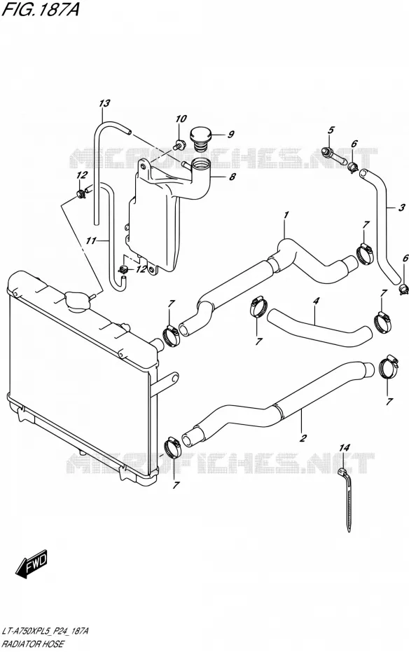 RADIATOR SLANG Suzuki QUAD 750 KINGQUAD 2015  LT-A750XP L5 (P24)