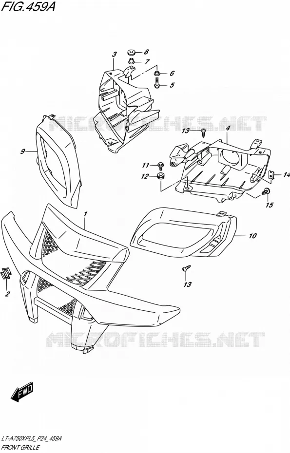 VOORBUMPER - KOPLAMPHUIS Suzuki QUAD 750 KINGQUAD 2015  LT-A750XP L5 (P24)