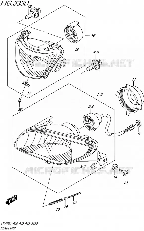 KOPLAMP (LT-A750XPZL5 P33) Suzuki QUAD 750 KINGQUAD 2015  LT-A750XP L5/LT-A750XPZ L5 (P03,P28,P33)