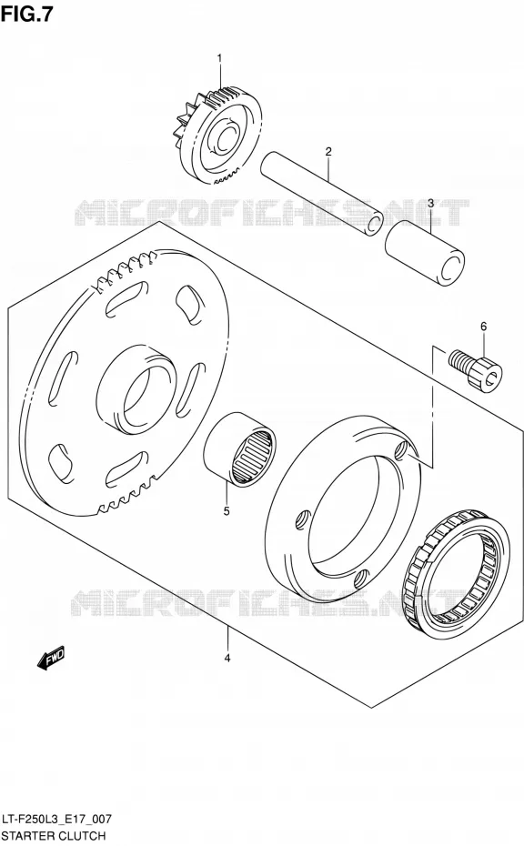 STARTMOTOR CLUTCH Suzuki QUAD 250 OZARK 2013  LT-F250 L3 (E17,E24)