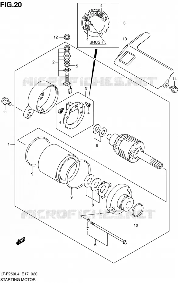 STARTMOTOR Suzuki QUAD 250 OZARK 2014  LT-F250 L4 (E17)