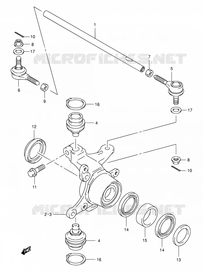 STUURINRICHTINGS - HUB Suzuki QUAD 400 EIGER 2007  LT-F400F K7 (P03,P28,P33)