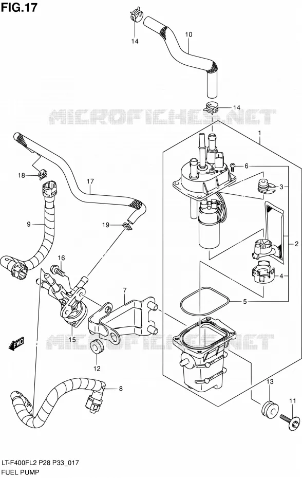 BENZINE POMP Suzuki QUAD 400 KINGQUAD 2012  LT-F400F L2/LT-F400FZ L2 (P03,P28,P33)
