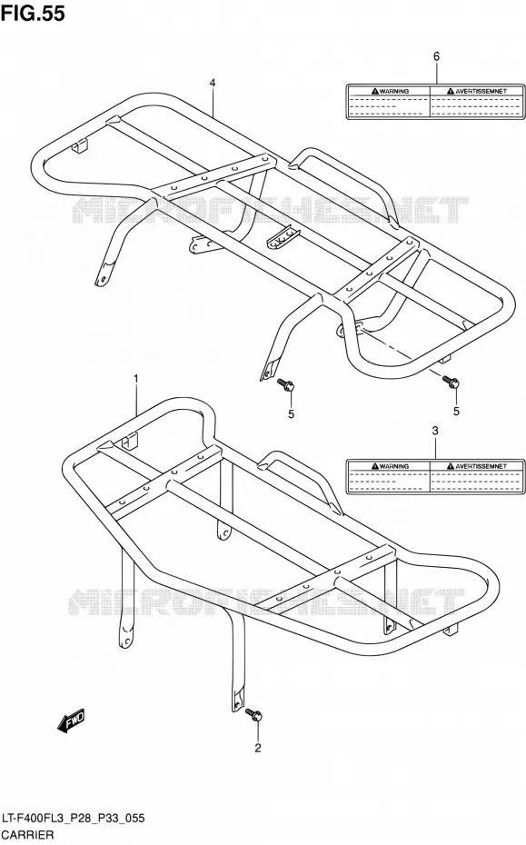 CARRIER (LT-F400FZL3 P28) Suzuki QUAD 400 KINGQUAD 2013  LT-F400F L3/LT-F400FZ L3 (P03,P28,P33)