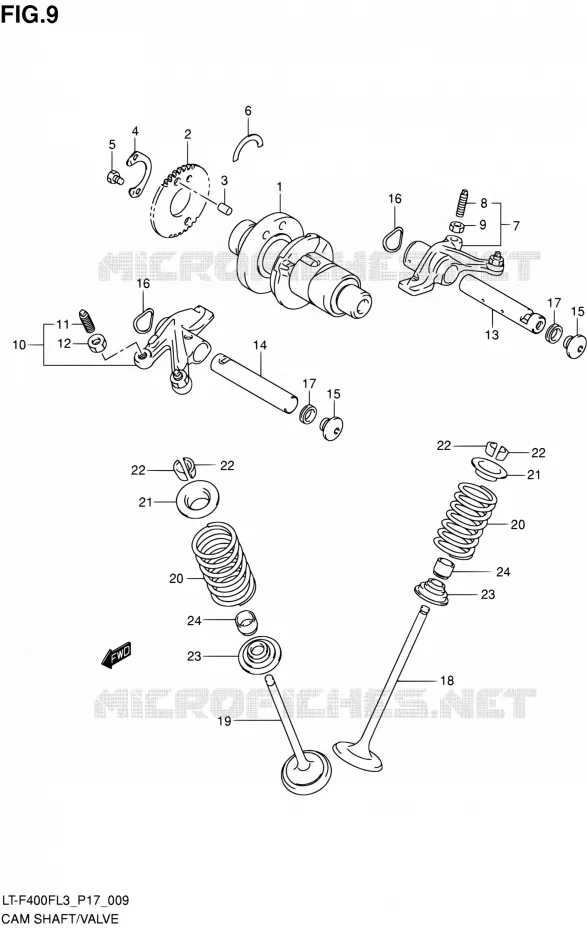 NOKKENAS - VALVES Suzuki QUAD 400 KINGQUAD 2013  LT-F400F L3/LT-F400FZ L3 (P17,P24)