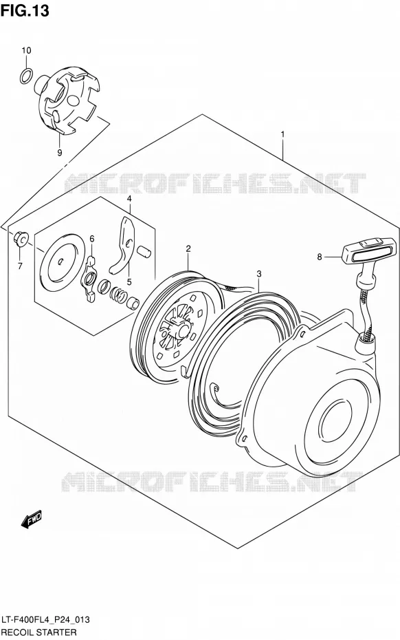 TERUGLOOPSTARTER Suzuki QUAD 400 KINGQUAD 2014  LT-F400F L4 (P24)
