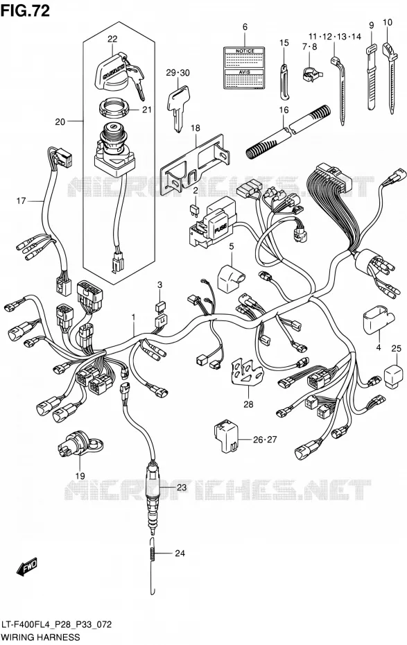 BEDRADING (LT-F400FL4 P28) Suzuki QUAD 400 KINGQUAD 2014  LT-F400F L4/LT-F400FZ L4 (P03,P28,P33)