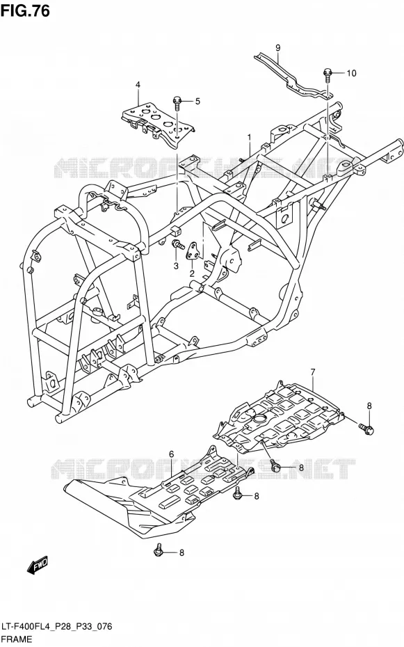 FRAME Suzuki QUAD 400 KINGQUAD 2014  LT-F400F L4/LT-F400FZ L4 (P03,P28,P33)