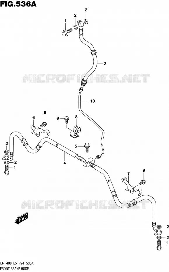 FRONT REMSLANG Suzuki QUAD 400 KINGQUAD 2015  LT-F400F L5 (P24)