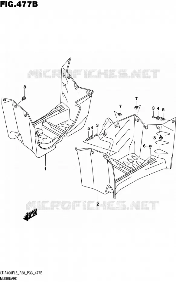 SPATBORD (LT-F400FL5 P33) Suzuki QUAD 400 KINGQUAD 2015  LT-F400F L5/LT-F400FZ L5 (P03,P28,P33)