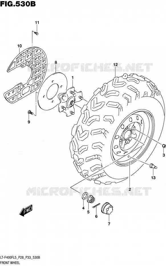 VOORWIEL (LT-F400FL5 P33) Suzuki QUAD 400 KINGQUAD 2015  LT-F400F L5/LT-F400FZ L5 (P03,P28,P33)