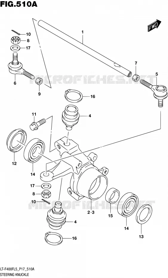 STUURINRICHTINGS - HUB Suzuki QUAD 400 KINGQUAD 2015  LT-F400F L5/LT-F400FZ L5 (P17)