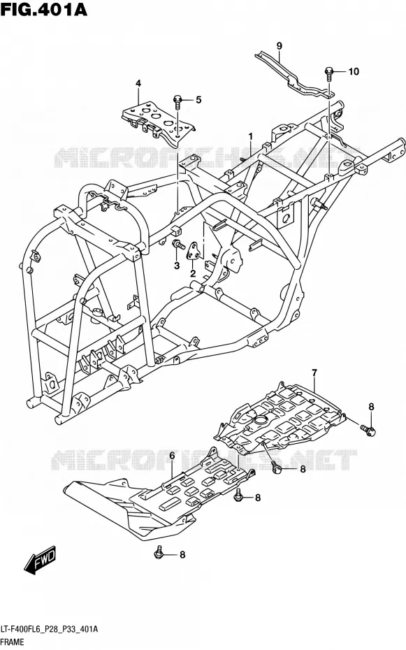 FRAME Suzuki QUAD 400 KINGQUAD 2016  LT-F400F L6 (P03,P28,P33)