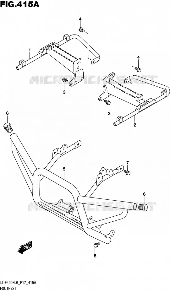 FOOTREST Suzuki QUAD 400 KINGQUAD 2016  LT-F400F L6 (P17)