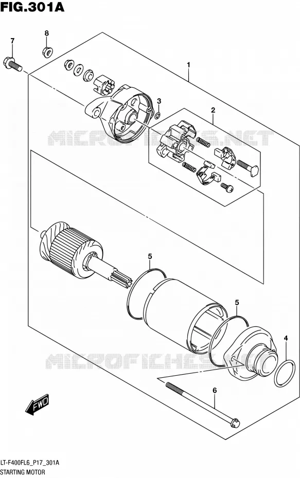STARTMOTOR Suzuki QUAD 400 KINGQUAD 2016  LT-F400F L6 (P17)