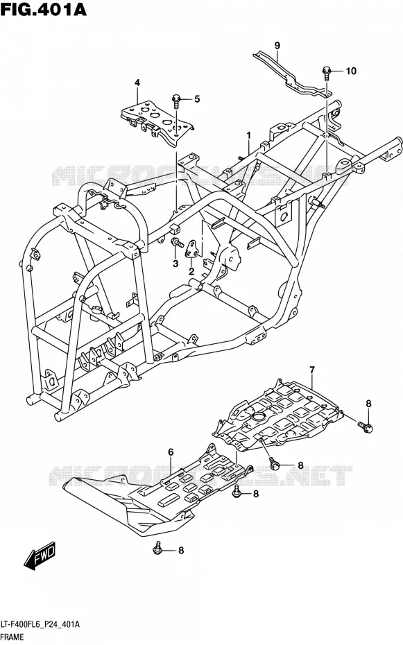 FRAME Suzuki QUAD 400 KINGQUAD 2016  LT-F400F L6 (P24)