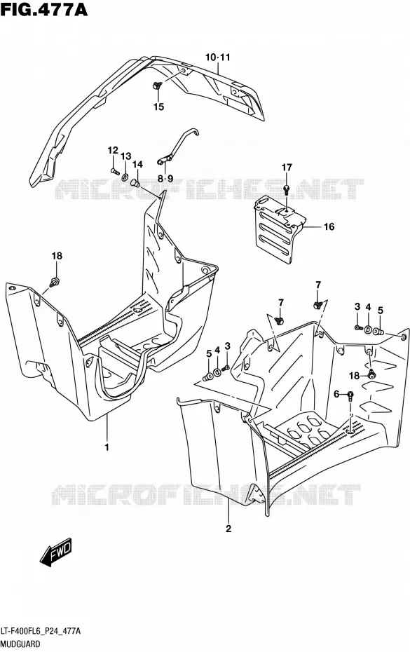 SPATBORD Suzuki QUAD 400 KINGQUAD 2016  LT-F400F L6 (P24)
