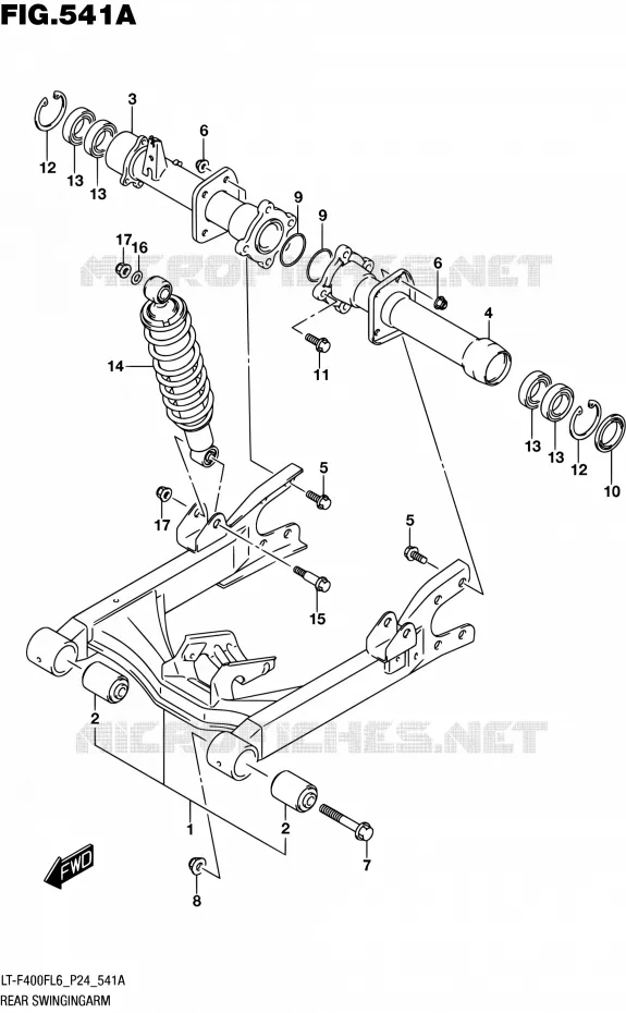 SWINGARM Suzuki QUAD 400 KINGQUAD 2016  LT-F400F L6 (P24)