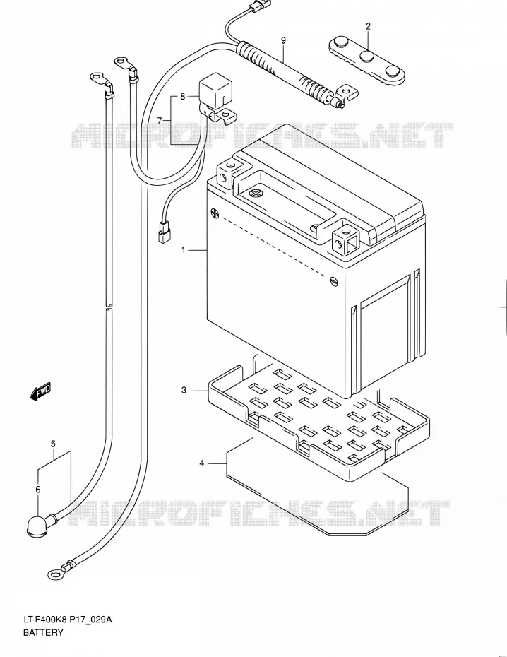 ACCU (MODEL L0) Suzuki QUAD 400 KINGQUAD 2010  LT-F400 L0 (P17,P24)