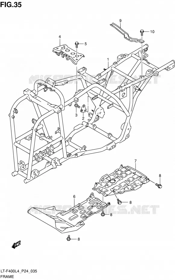 FRAME Suzuki QUAD 400 KINGQUAD 2014  LT-F400 L4 (P24)