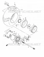 RECHTSE ACHTERWIEL (MODELE W/X/Y) voor Suzuki QUADMASTER 500 2000