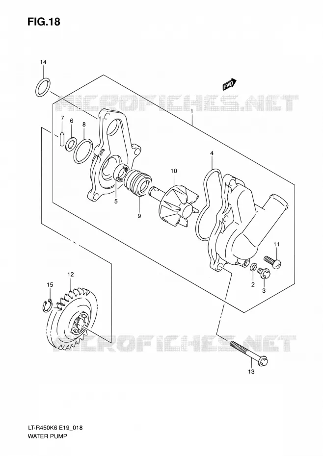 WATERPOMP Suzuki QUAD 450 QUADRACER 2010  LT-R450 L0/LT-R450Z L0 (E19)