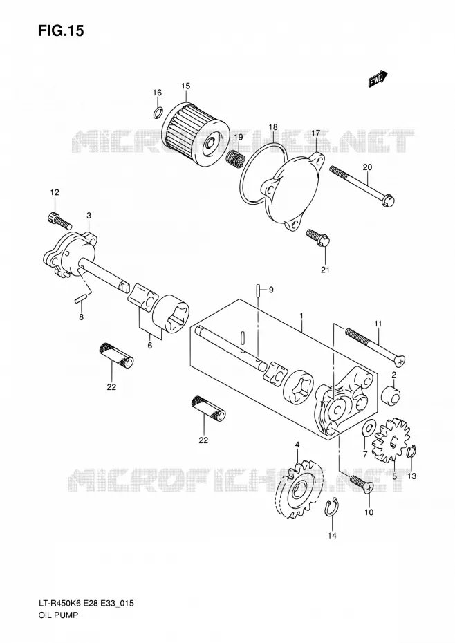 OLIEPOMP Suzuki QUAD 450 QUADRACER 2010  LT-R450 L0/LT-R450Z L0 (E28,E33)