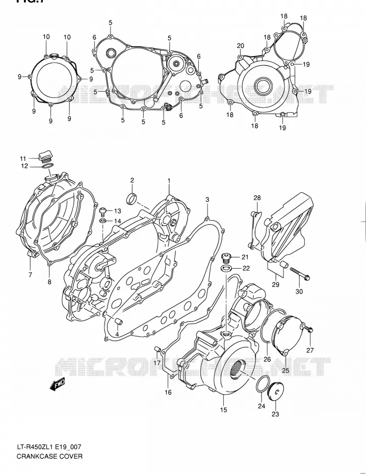 CASING (LT-R450L1 E19) Suzuki QUAD 450 QUADRACER 2011  LT-R450 L1/LT-R450Z L1 (E19)