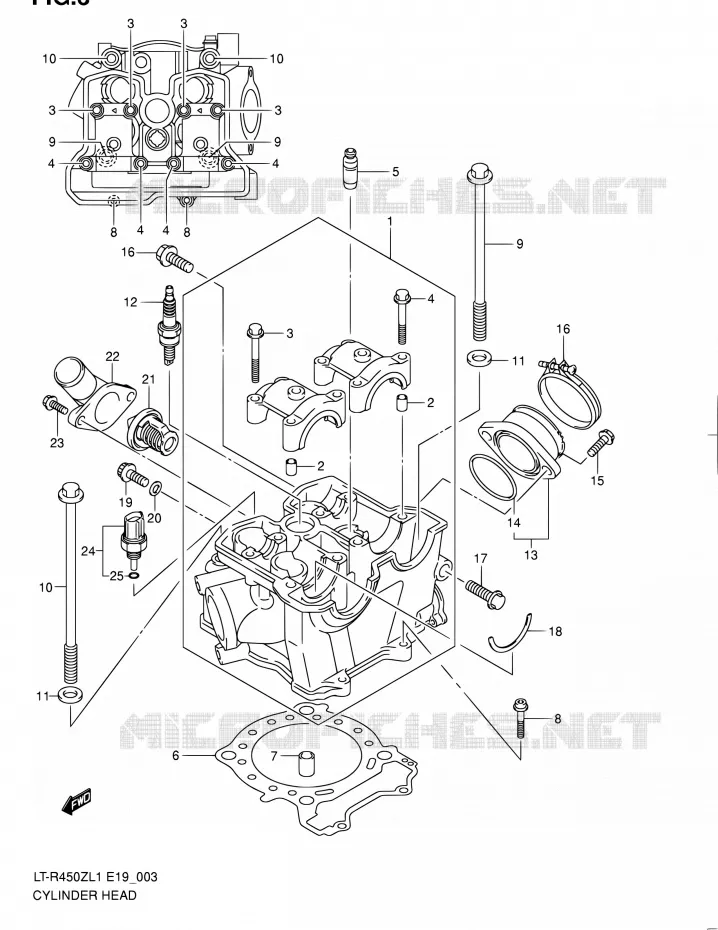 CILINDERKOP Suzuki QUAD 450 QUADRACER 2011  LT-R450 L1/LT-R450Z L1 (E19)