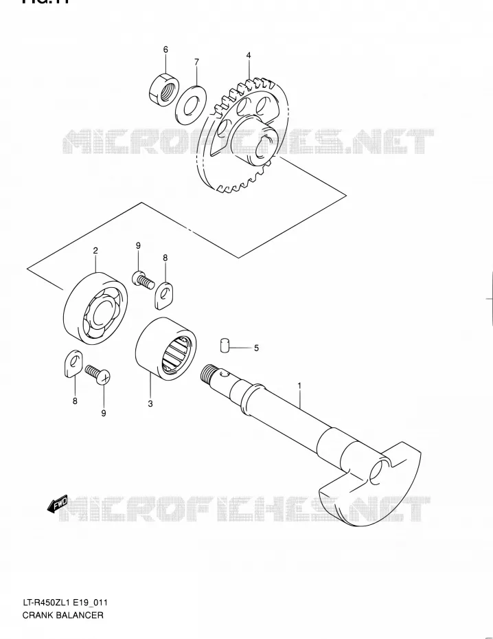CRANK BALANCER (LT-R450ZL1 E19) Suzuki QUAD 450 QUADRACER 2011  LT-R450 L1/LT-R450Z L1 (E19)