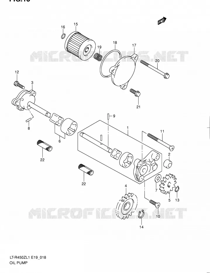 OLIEPOMP Suzuki QUAD 450 QUADRACER 2011  LT-R450 L1/LT-R450Z L1 (E19)