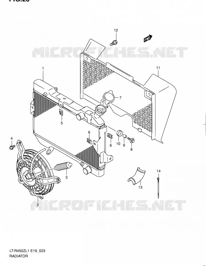 RADIATOR Suzuki QUAD 450 QUADRACER 2011  LT-R450 L1/LT-R450Z L1 (E19)