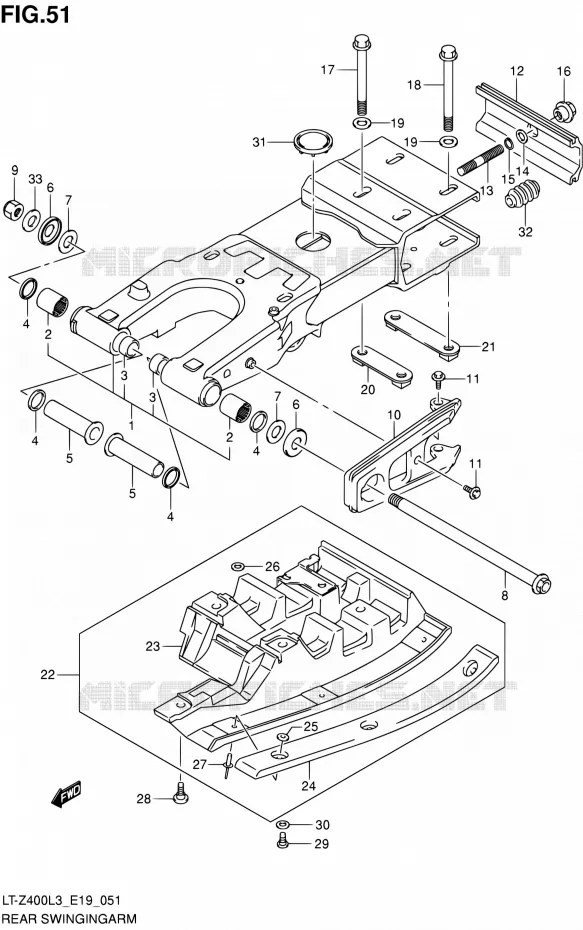SWINGARM Suzuki QUAD 400 QUADSPORT 2015  LT-Z400 L3 (E19)