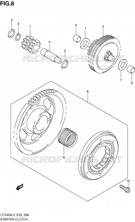 STARTMOTOR CLUTCH Suzuki QUAD 400 QUADSPORT 2013  LT-Z400 L3 (E33)