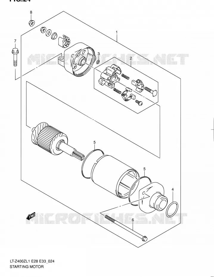 STARTMOTOR Suzuki QUAD 400 QUADSPORT 2011  LT-Z400Z L1 (E03,E28,E33)