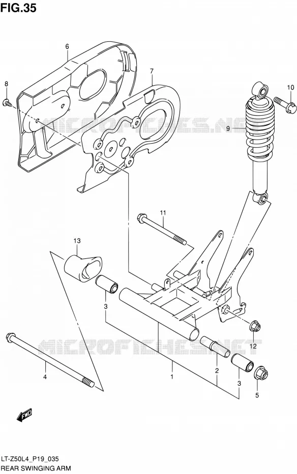 SWINGARM Suzuki QUAD 50 QUADSPORT 2014  LT-Z50 L4 (P19)