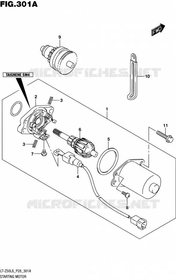 STARTMOTOR Suzuki QUAD 50 QUADSPORT 2016  LT-Z50 L6 (P03,P28,P33)