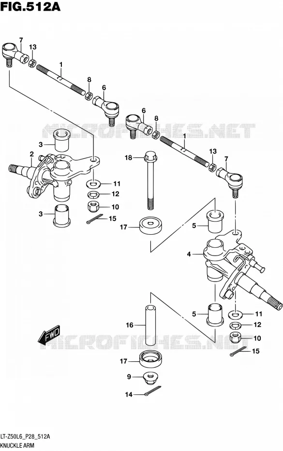 STUURINRICHTING - HUB Suzuki QUAD 50 QUADSPORT 2016  LT-Z50 L6 (P03,P28,P33)