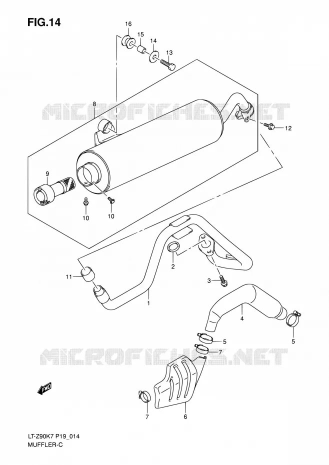 GELUIDDEMPER Suzuki QUAD 90 QUADSPORT 2012  LT-Z90 L0/LT-Z90Z L0 (P19)