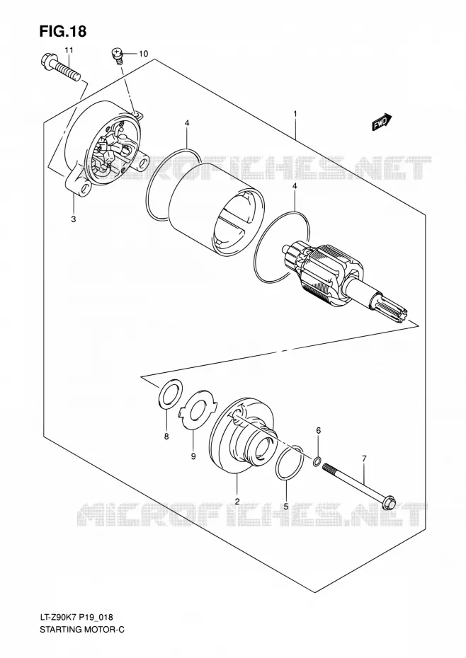 STARTMOTOR Suzuki QUAD 90 QUADSPORT 2011  LT-Z90 L0/LT-Z90Z L0 (P19)