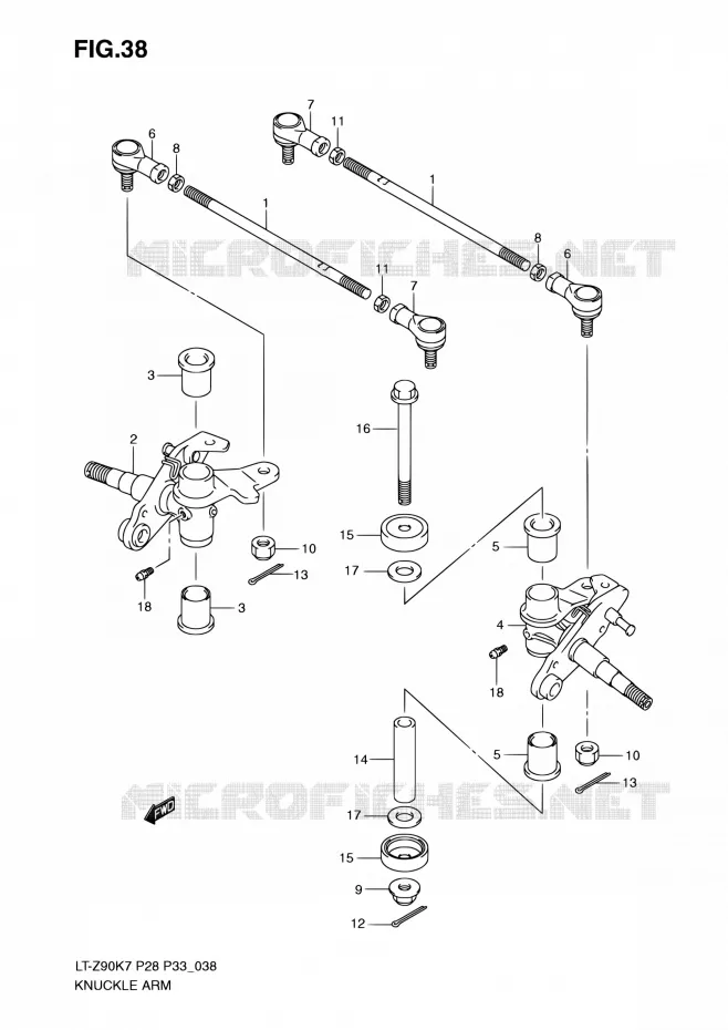 STUURINRICHTING - HUB Suzuki QUAD 90 QUADSPORT 2010  LT-Z90 L0/LT-Z90Z L0 (P28,P33)