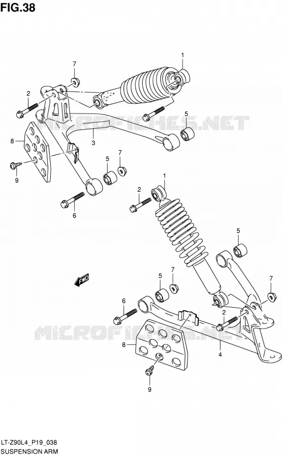 SCHOKDEMPER - VORKBEEN Suzuki QUAD 90 QUADSPORT 2014  LT-Z90 L4 (P19)