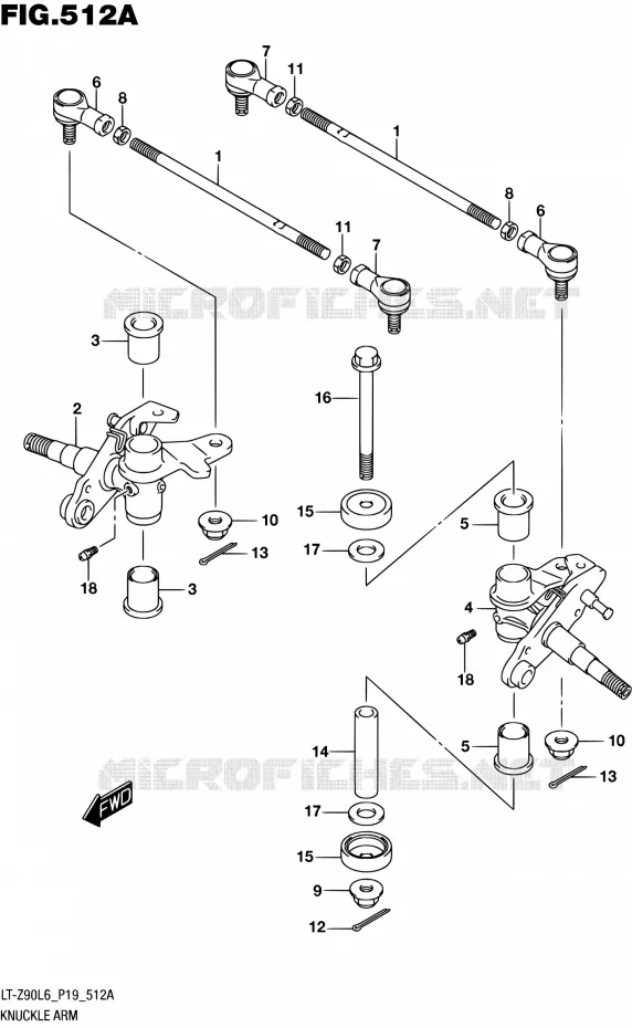 STUURINRICHTING - HUB Suzuki QUAD 90 QUADSPORT 2016  LT-Z90 L6 (P19)